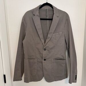 ZARA Cotton Two Buttons Blazer Jacket Taupe Brown Size Large Women’s Pockets